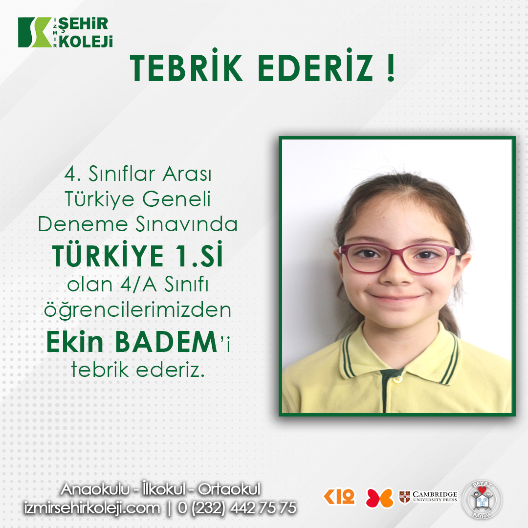 4. Sınıflar Arası Türkiye Geneli Deneme Sınavı Türkiye 1.si